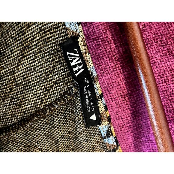 ZARA Mod 60's Mini Jumper Dress w Pockets Size Small S - Picture 4 of 9